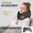 jiaao Neck Travel Pillow Memory Foam Neck Support, for Comfort on Airplane Compact and 360 Support Ergonomic Design for Travel, Car, Airport Travel Essentials, Large