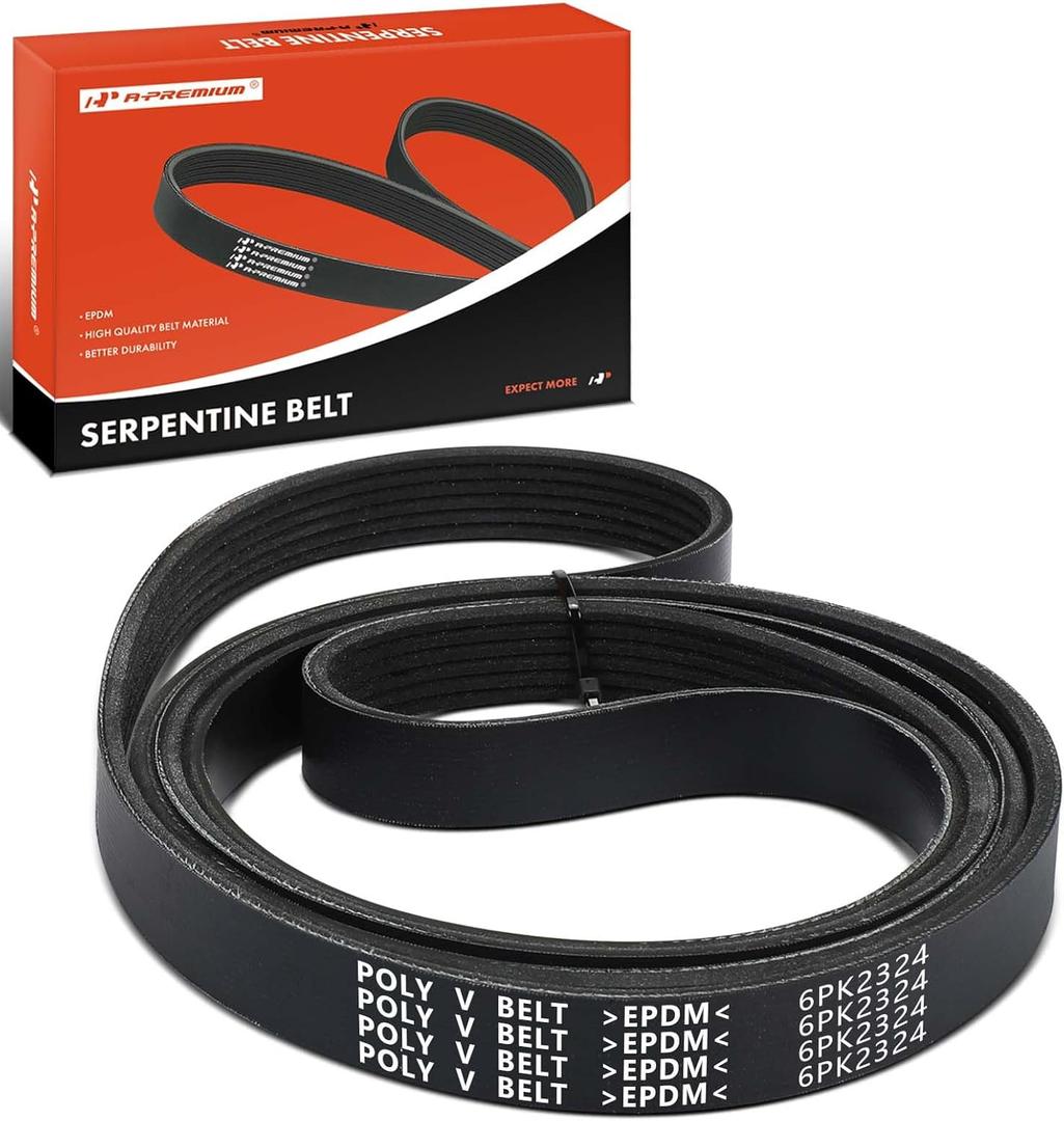 A-Premium Engine Serpentine Drive Belt Compatible with Jeep, Ford, Chevy, Buick, Dodge, AMC, Mercury, Pontiac & Lincoln Cars - Cherokee, Mustang, Crown Victoria, Camaro, Lucerne, Town Car & More