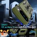 DEERLAMN Case for Google Pixel 10 Pro XL with Slide Camera Cover+Screen Protector(1 Pack), Rotated Ring Kickstand Military Grade Shockproof Protective Cover-Olive Green