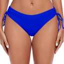 Ocean Blues Women's Full Coverage Swim Bottom Tie Sides Bikini Bottom (Medium)