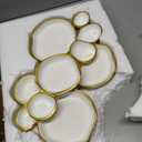 Clustered Serving Bowl, Nine-Grid Design Gold Charcuterie Tray, Elegant Snack Platter, Multipurpose Entertaining Centerpiece for Parties, Appetizers, Nuts, Fruit (White), Large
