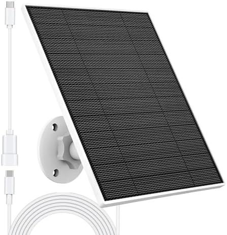 Solar Panel for Eufy Outdoor Camera, 5W Camera Solar Panel Charger Compatible with Eufycam, Continuous Power Supply, Solar Panel with 9.8ft Charging Cable, IP65 Waterproof, Adjustable Wall Mount