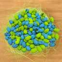 128 Pcs Foam Easter Egg Decoration 2.5-3cm DIY Fake Eggs Artificial Foam Bird Eggs Garden Bird Nest Decor Easter Party Decorations Home Decor (Blue and Green)