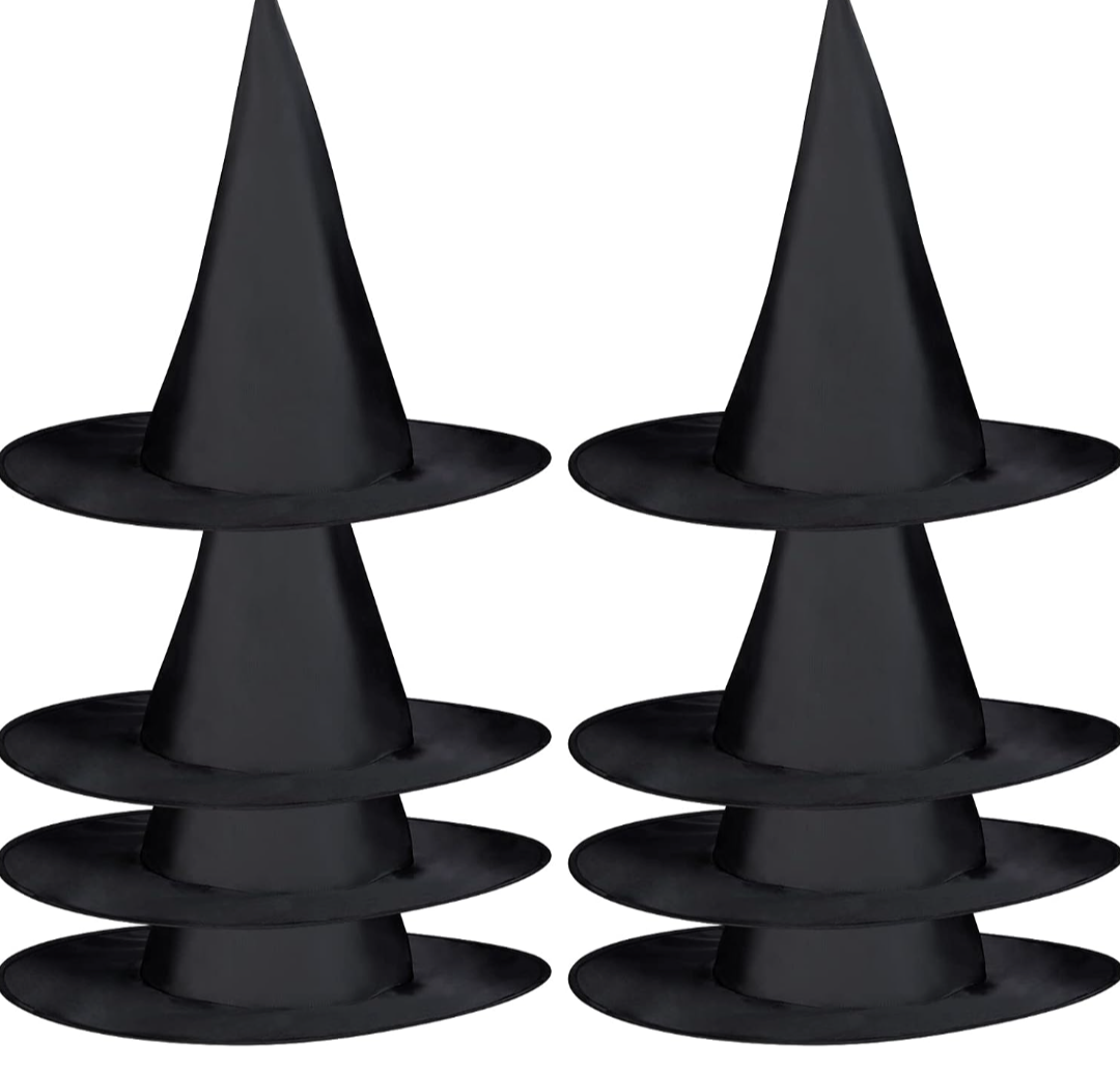 8 PCS Halloween Witch Hats Witch Costume Accessory for Halloween Cosplay Party, Black