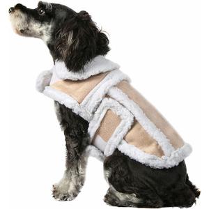 Namsan Medium-Small Dog Coat for Winter, Fleece Dog Jackets with Leash Hole Medium Breeds, Warm Doggie Coats for Medium Dogs, Dogs Vest with Adjustable Magic Tape, Easy to Wear, M (M(Chest 21.5"-26"))