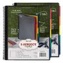 Samsill Spiral Folder Organizer (2-Pack)- 5 Dividers & 10 Pockets with Zipper Pouch, Multi Pocket Color Cordinated Folder Binder with Customizable Tabs, Document Organizer (Basic)