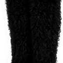 Over the Knee Boots for Women 29 inchs Faux Fur Boots Flat Thigh High Boots (11W, Black)