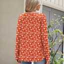 Zeagoo Long Sleeve Shirts for Women Fall V Neck Tops Casual Dressy Blouse Boho Tunic Business Work Clothes School Outfit (Red, XXXL)