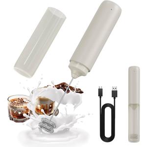 CIRCLE JOY Portable Rechargeable Milk Frother Hanheld, Dual Spring Whisk Electric Coffee Frother Wand Drink Mixer for Matcha Lattes Cappuccino, Kitchen Gifts, Beige