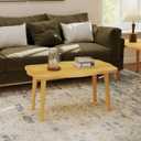Cookie Coffee Table Low Table with 4 Solid Wood Sturdy Legs,Floor Table Desk for Sitting on The Floor,19.7"D x 31.5"W x 16"H Inches,Living Room/Toy room Furniture,Rental house Furniture (Natural)