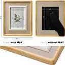 5x7 Picture Frame Natural, Gray and Beige Trim, Pine Wood with Real Glass, Matted to 4x6, Vertical and Horizontal for Tabletop or Wall Hanging Display Photo Frame