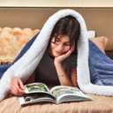 KAWAHOME Sherpa Fleece King Size Blanket for Bed, Extra Warm Heavy Thick