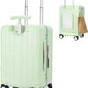 MRPLUM Carry On Luggage Double Handle Suitcase with Net Pocket,Hard Shell Spinner Wheels Luggage with TSA Lock&Seat Belt,20 inch,Green, 20.3 inches x 12.6 inches x 9.8 inches