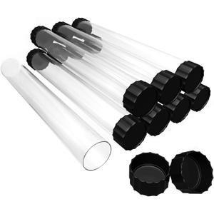 GGOUTPY Clear Plastic Mailing Tubes, 8 Pack 1.4x15.35 Inches Poster Tubes with Caps for Blueprints, Incense Sticks, Artwork&Documents