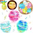 6 PCS Easter Eggs Spinning Tops Toy for Kids, Light Up Flashing Spin Toys with LED Gyroscope for Party Favors, Glow in The Dark Supplies, Goodie Bag Stuffers, Easter Gifts for Kids