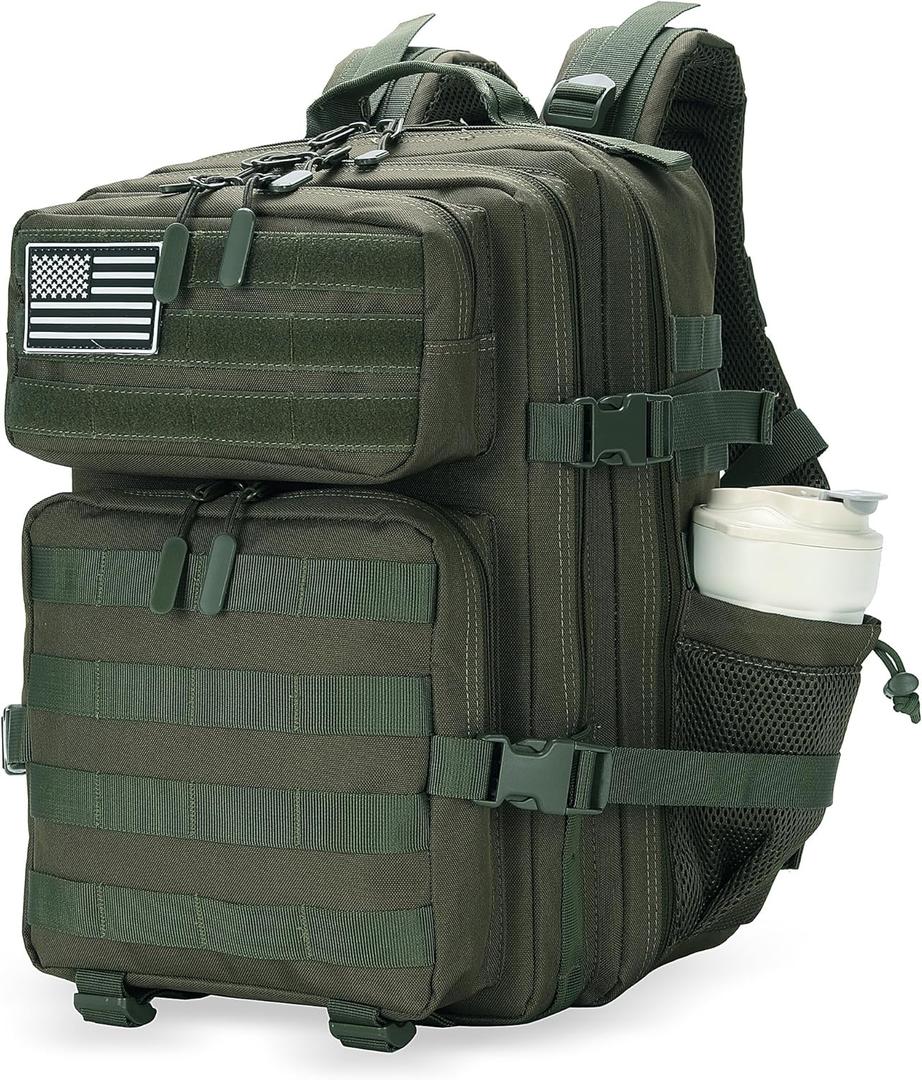 Lovelinks21 25L Military Tactical Backpack Small Assault Pack Molle Daypack for Men and Women for Work Travel Gym Outdoor Hiking Camping (Army Green)