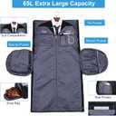 Convertible Duffle Bags for Men, Garment Bag for Travel, Carry on Garment Duffel Bag with Shoe Compartment, 2 in 1 Hanging Dress Suitcase Suit Travel Bags, Black