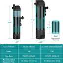 AQQA Aquarium Filter, 211GPH Submersible Fish Tank Filter with Aeration & Rainfall, Multi-Layer Filtration Silent Adjustable Airflow Filter, Oxygenation Circulation Water Pumping for 40-90 Gal Tanks