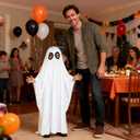 2 x HOMELEX Kid Ghost Costume Boy Spooky Gown Girl Halloween White Dress Cosplay (Medium)