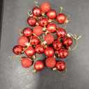 Emopeak 24Pcs Mini Christmas Balls Ornaments for Xmas Tree - 1.2 Inch Small Shatterproof Christmas Tree Decorations Hanging Ball for Holiday Wedding Party Decoration Red