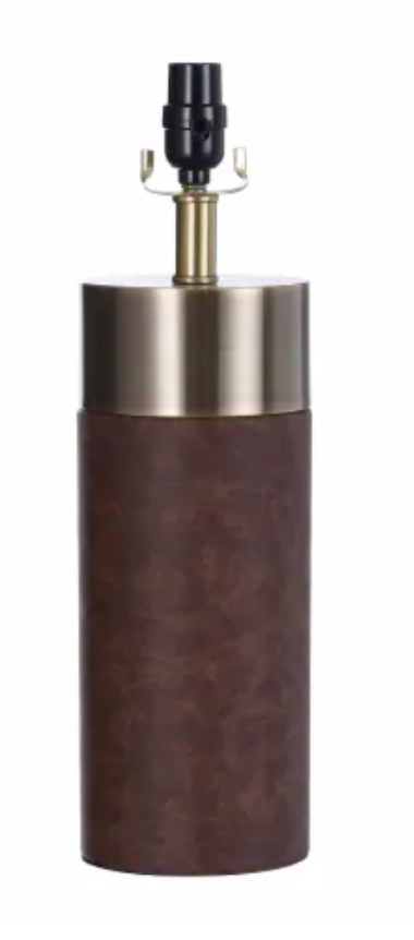 Stylecraft Natural Leather and Gold Table Lamp