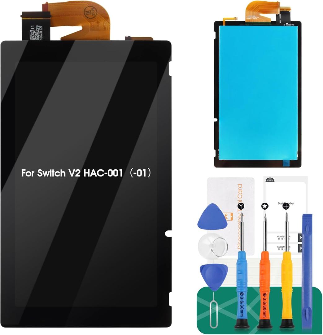 for Nintendo Switch V2 Screen Replacement for Switch LCD Display Replacement Kits for Switch LCD Digitizer Touch Screen Assembly Replacement HAC-001（-01） 2019