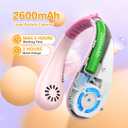 Kids Neck Fan, Portable Bladeless Fans for Kid 4-14Y Girls & Boys, 2600mAh USB Personal Mini Cooling Fan for Travel/Camping/Study, 4 Speeds, Lightweight, Compact, Perfect Summer Gifts for Kids