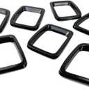 Grille Inserts Grill Cover Compatible with Jeep Compass 2017-2021 Front Grill Cover Rings Frame Trims Kit 7PC (Glossy Black)
