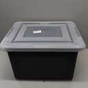 IRIS USA File Box, Plastic File Organizer with Lids for Letter/Legal File, Portable Document Box For Moving, Storage Bin with Durable and Secure Lid, Stackable Nestable BPA-Free, Black 35 Qt. 1 Pack