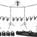 HYJ-INC Photo Video Studio 30ft (Wide) x 10ft (Tall) Heavy Duty Adjustable Width & Length Photography Backdrop Stand Background Support System Kit with 9pcs Clamps, 4pcs Sandbags, Carry Bag