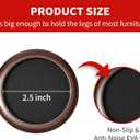 2 x Ezprotekt 2.5 inch Non Slip Round Wood Furniture Pads for Hardwood Floors, 4 Pcs Anti Slip Furniture Coaster for Chair Sofa Bed Couch, Furniture Cups with Anti-Slide EVA Anti-Scratch (Dark Brown)