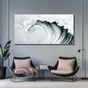 Yuaxker Large Ocean Wall Art Black and Gray Wall Decor Wave Aesthetic Artwork Cool Canvas Painting for Living Room Bedroom Dining Room Office Home Decor 30x60 Inch
