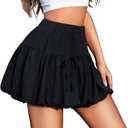 Avidlove Mini Skirt for Women Bubble Puffy Hem Y2K Elastic Waist A Line Basic Casual Skirts S-XXL