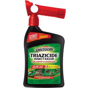 Spectracide Triazicide Insect Killer For Lawns & Landscapes Concentrate (Ready-To-Spray), Protects Lawns, Vegetables, Fruit & Nut Trees, Roses, Flowers & Shrubs, 32 fl Ounce (32 Fl Oz (Pack of 1))