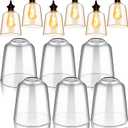 Riakrum 6 Pcs Clear Glass Shade 5" Dia 5.67" High 1.65" Fitter Light Cover Shade Ceiling Fan Light Covers High Transmittance Glass Globes for Light Fixtures Replacement Pendant Chandelier (Classic)