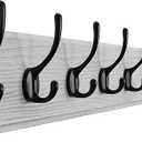 SKOLOO Rustic Large Wall Mounted Coat Rack - 38.3'' Long Coat Rack for Wall, Pine Real Wood Plank Coat Hooks, Farmhouse Coat Hanger Wall Mount for Hanging Backpack Jacket Coat Hat
