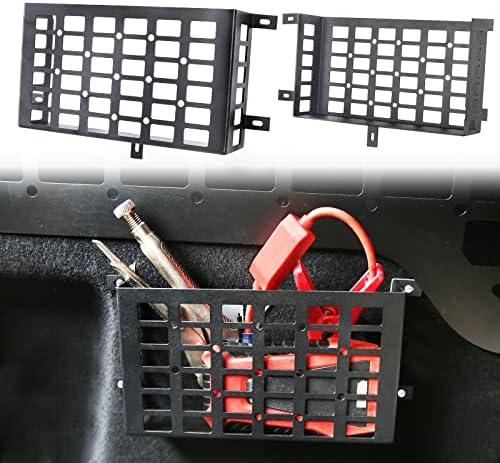 MAIKER 2 Pieces Universal Metal Car Storage Box, Small Cargo Pocket MOLLE Panel Frame Storage System for Car, Pickup Truck Bed, Tool Room, RV, Boat & Home Storage