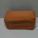 Personalized Makeup Bag for Women - Customized Large Travel Cosmetic Bag with Initial and Name - Premium PU Leather Toiletry Bag with Compartments and Handle for Travel Essentials & Gifts, Orange
