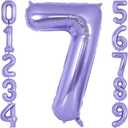 Purple Number 7 Balloon 40 Inch, Big Large Foil Helium Number Balloons, Jumbo Giant Mylar Number 7 Balloons for 7 Year Old Birthday Party Decorations Supplies Anniversary Celebration