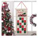 GMOEGEFT Burlap Advent Calendar 2025 Countdown to Christmas with Truck Applique Hanging Xmas Home Wall Fabric Decoration