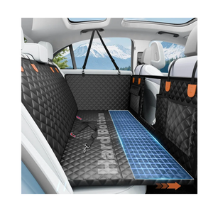 Dog Car Seat Cover for Back Seat with Hard Bottom,Waterproof Back Seat Extender for Dogs,Dog Hammock Dogs Bed for Cars, SUVs,Pet Seat Cover for Back Seat Holds 400lbs with Mesh Window & Pocket