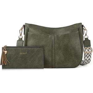 TANTOMI Crossbody Bags for Women Crossbody Purses and Wallet Vegan Leather Women's Shoulder Handbag for Everyday 2 PCS Set