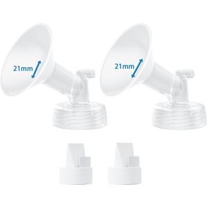 Breast Pump Parts Compatible with 21mm Spectra Flange 21mm Spectra Replacement Pump Parts s1 s2, Duckbill Valve (2 Flange-21mm & 2 Duckbill Valve)