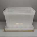 IRIS USA 72 QT Plastic Storage Box with Lid and Latches - 4 Pack - BPA-Free, See-Through Organizing Solution, Durable Nestable Stackable Containers, Secure Pull Handle - Clear