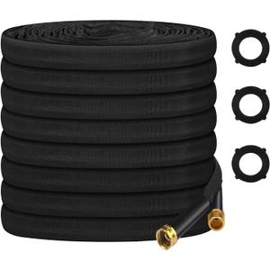 Non-Expanding Garden Hose, Ultra-Light Durable Water Hose with Solid Brass Fittings, Flexible Hose for Lawn, Car Wash, No-Kink and Easy to Storage (100FT)