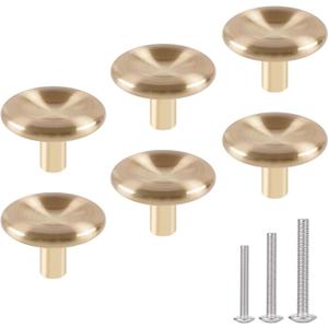 NEGS 1.57-inch Brushed Bronze Cabinet knobs Dresser knobs Drawer knobs Golden Cabinet knobs Brushed Bronze Cabinet Clearance Knob 6-pcsk (Solid 43g)