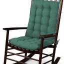ELFJOY Rocking Chair Cushion Large Rocking Chair Pads with Ties Premium Linen High Back and Seat Cushion 2 Piece Set Linen Green
