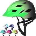 Kids Bike Helmet,Bavilk Kids Boys Girls Bike Helmets with LED Light Detachable Visor Children Youth Teen Multi-Sport for Skating Cycling Scooter Skateboard Adjustable & Lightweight 19.7"-22.4" (Matte Green Black)