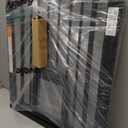 Babelio Upgraded Baby Gate with Cat Door, 29-43" Auto Close Durable Dog Gate for Stairs, Doorways and House, Easy Walk Thru Safety Gate with Pet Door Includes 4 Wall Cups, Black (29-43" Wide, 30" Tall)