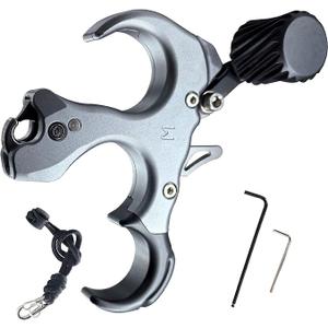 Compound Bow Aid Releaser with Wrist Straps and Adjustment Tool,Archery Release Aids with 3 Thumb Release Adjustable,Aluminum Alloy Aids.for Left and Right Handers.